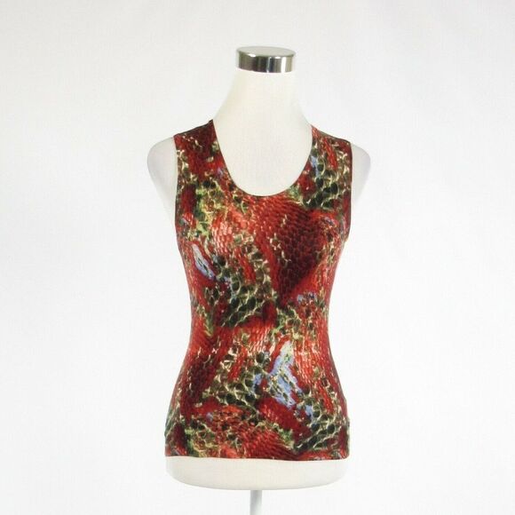 Red and black snake silk MAGASCHONI vest sweater M - Picture 1 of 8